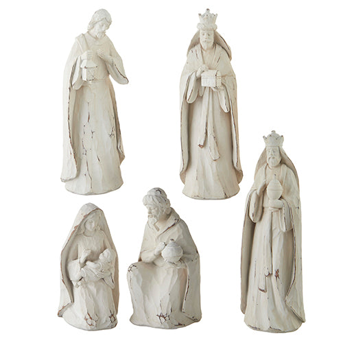 Whitewash Nativity Set ( Set of 5)