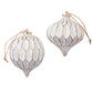 White and Gold Textured Finial Ornament