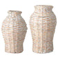 WHITEWASHED WOVEN VASE - MEDIUM