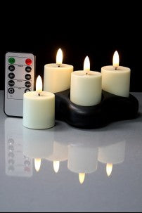 Radiance Rechargeable Votives w/remote set of 4