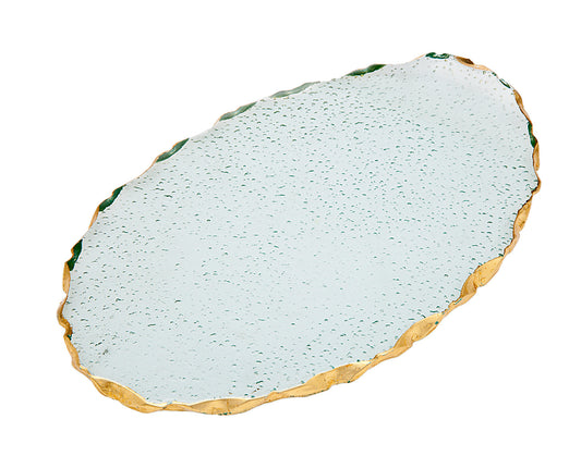 Harper Gold Edge Bend Oval Tray 10"