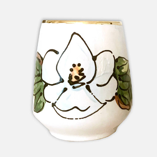 Magnolia Stemless Wine Glass