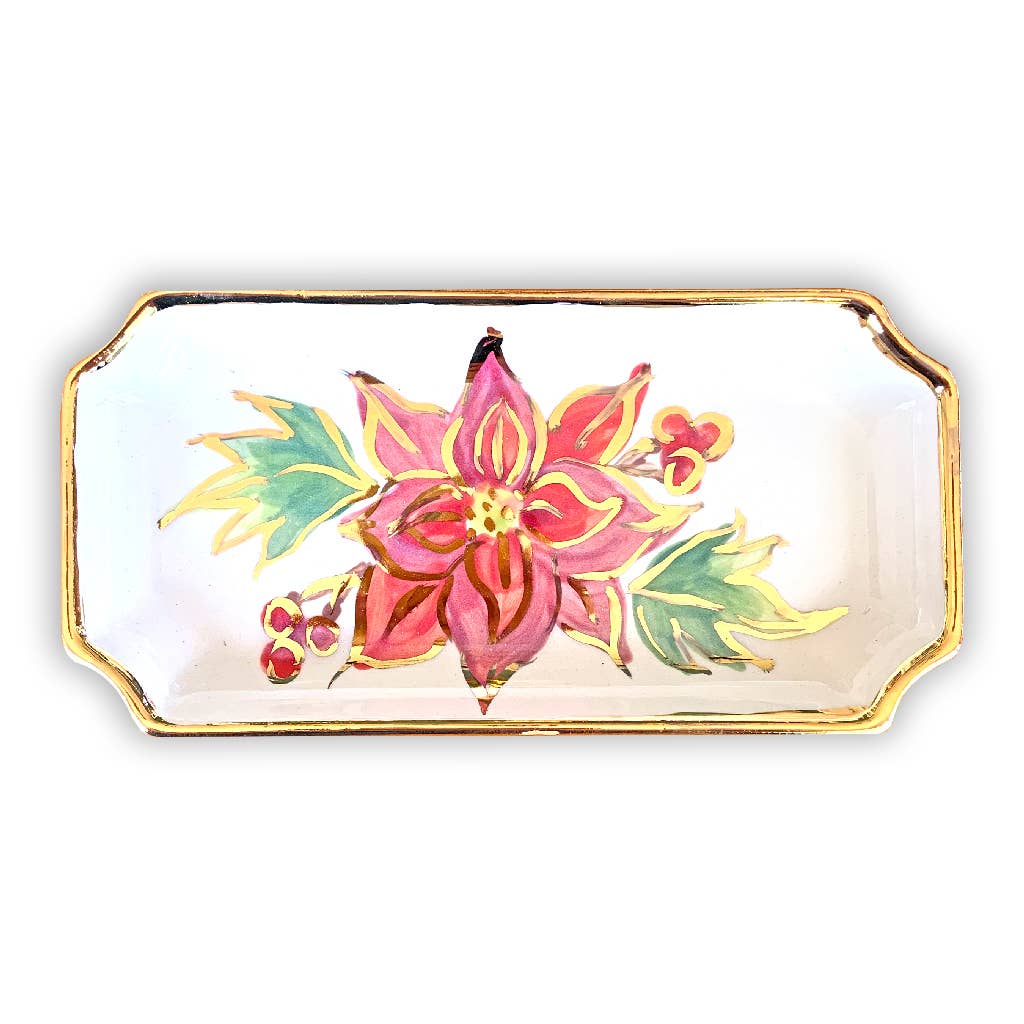 Poinsettia Orleans Tray