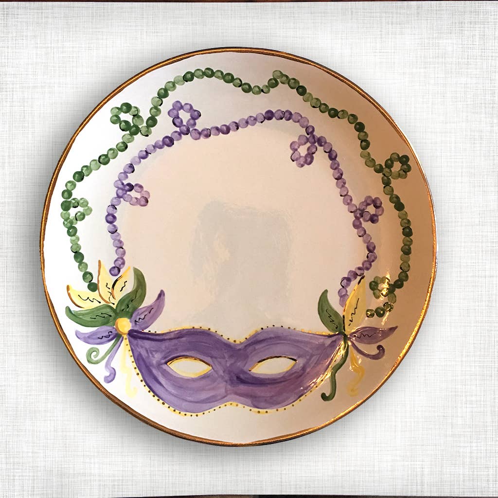 Mardi Gras Mask Round Platter