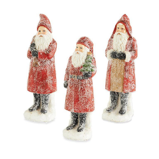 Sugared Santa Figurines ( 3 styles) 8"