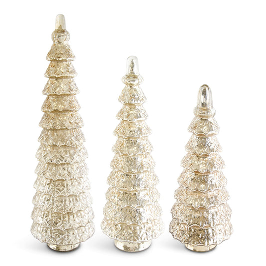 Gold Glass Tiered Trees (3 Sizes)