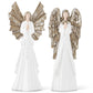 White Glittered Praying Angels (Set of 2)