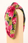 Printed Velvet Painted Peony Headband