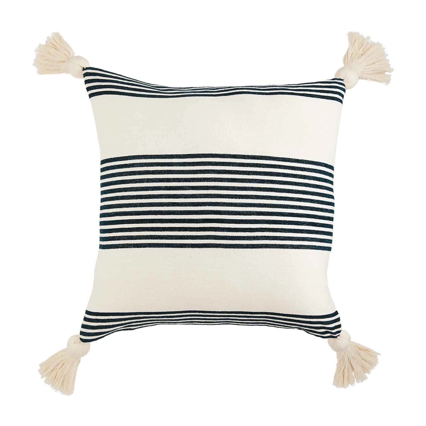 SQUARE STRIPED TASSEL PILLOW