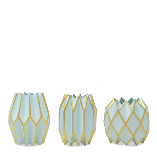 Aqua Paper Vase Wrap