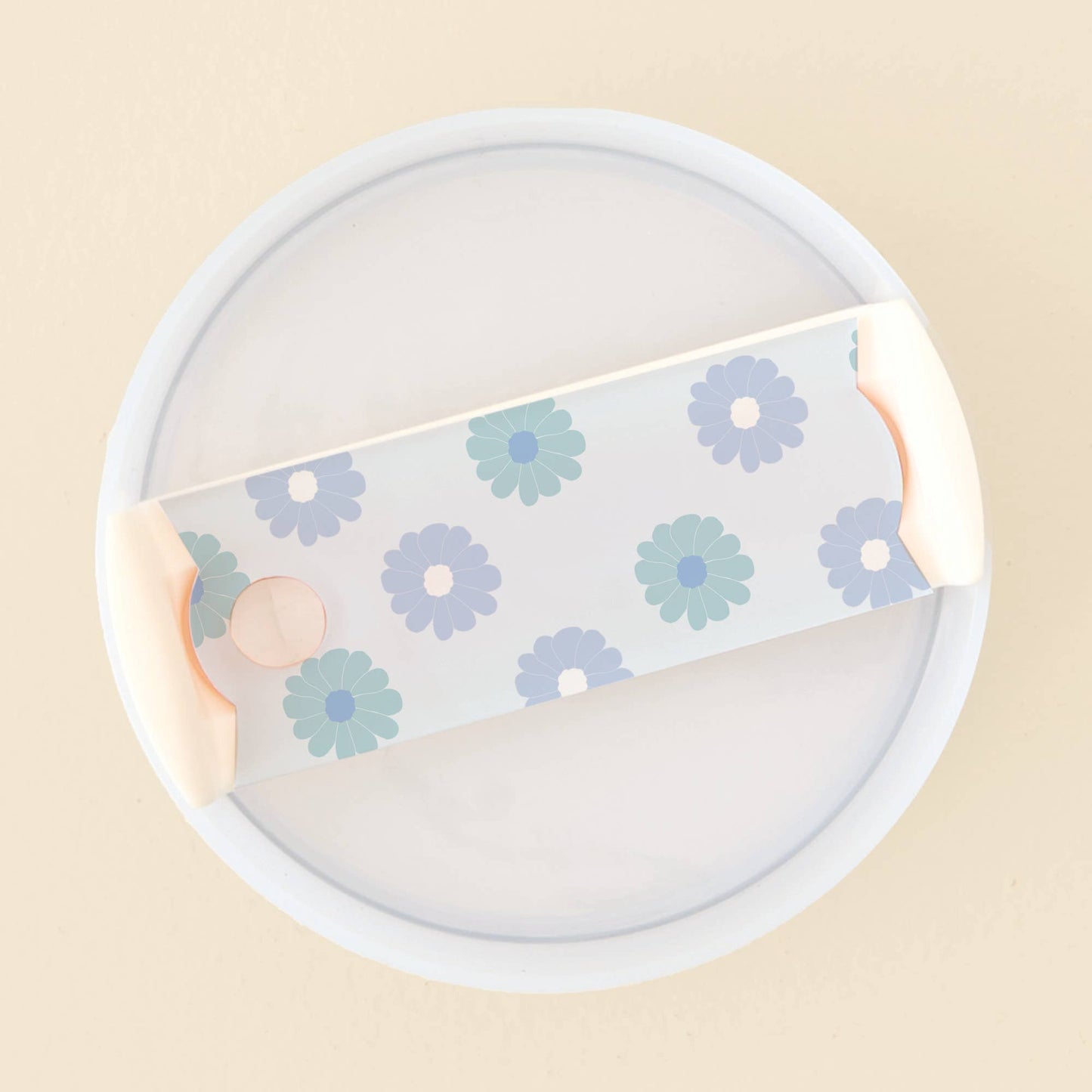 Tumbler Lid Tag-Darling Daisy Aqua