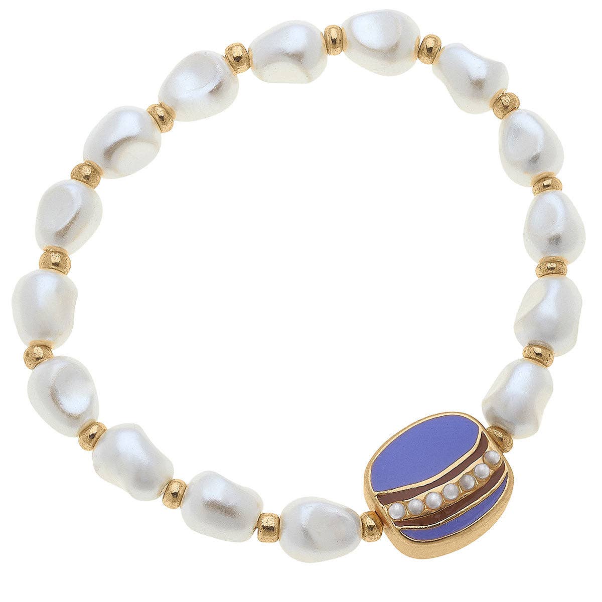 Madeleine Pearl & Macaroon Children's Bracelet in Purple