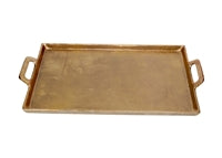 Alum. Tray w/Handles - Antique Brass