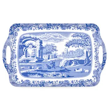 Blue Italian Large Handled Tray