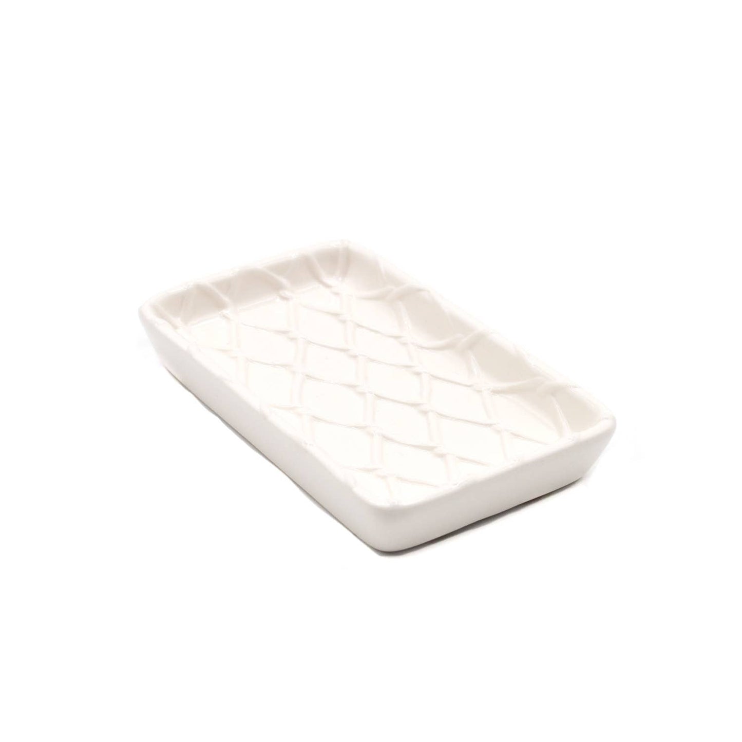 White Textured Soap Dish