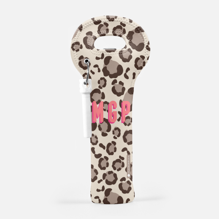 Leopard Spots Tan Wine Bag