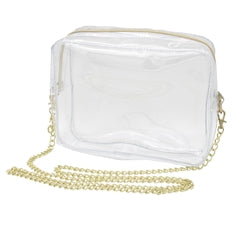 Camera Crossbody Bag - Clear PVC with Gold Hardware