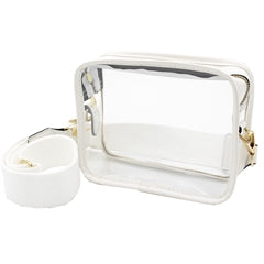 Camera Crossbody -Clear Bag with White Accents