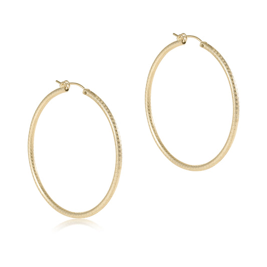 Round Gold Hoop - Textured 2"