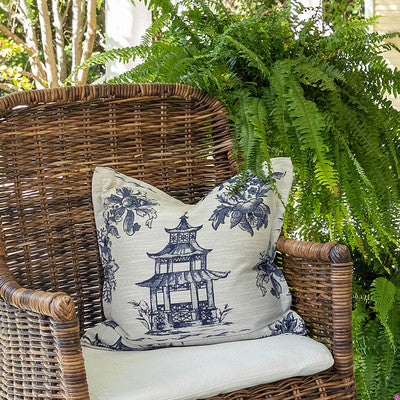 Blue Pagoda Pillow