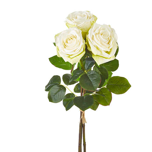 REAL TOUCH WHITE ROSE BUNDLE 28"