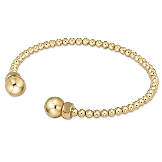 Classic Gold 3mm Bead Cuff-Gold