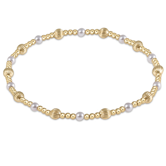 Dignity Sincerity Pattern 4mm Bead Bracelet Pearl