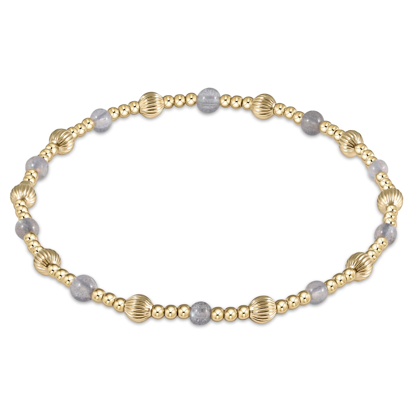 DIGNITY SINCERITY PATTERN 4MM BEAD BRACELET - LABRADORITE