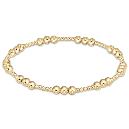 Classic  Joy pattern 4mm bead bracelet - gold