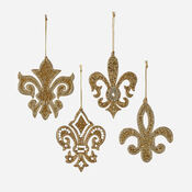 Gold Jewel Fleur-de-lis Ornament