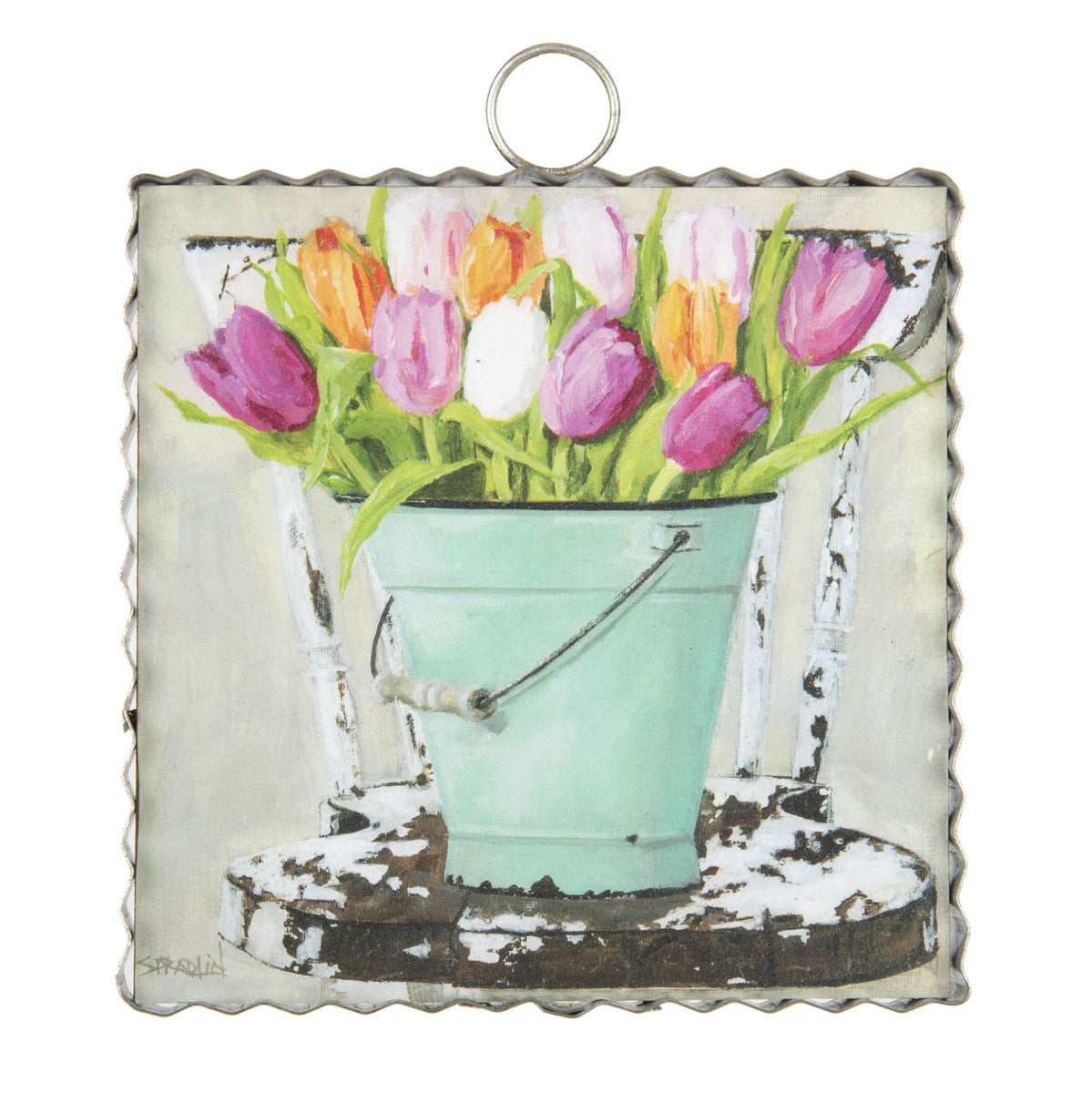 Bucket of Tulips Print