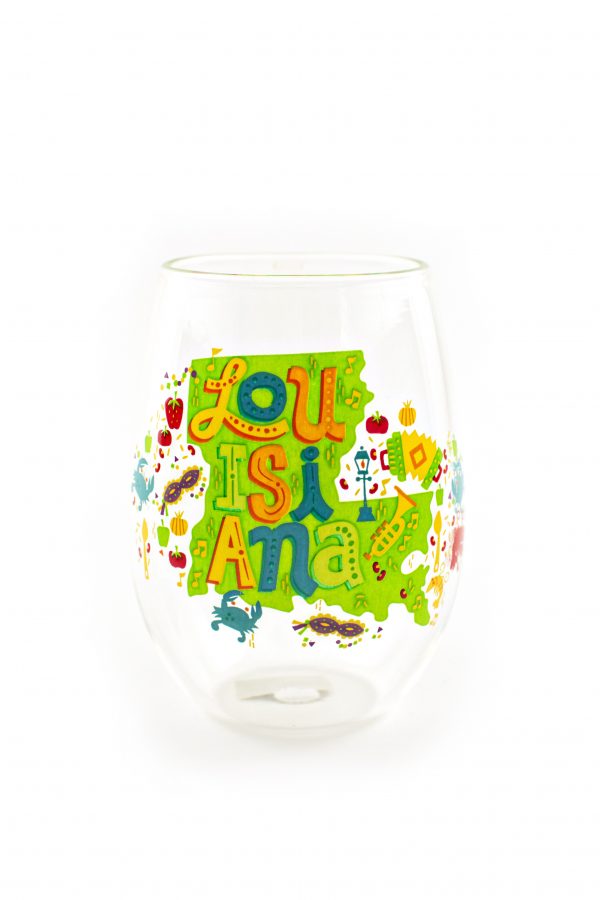 Louisiana Stemless Wine Glass