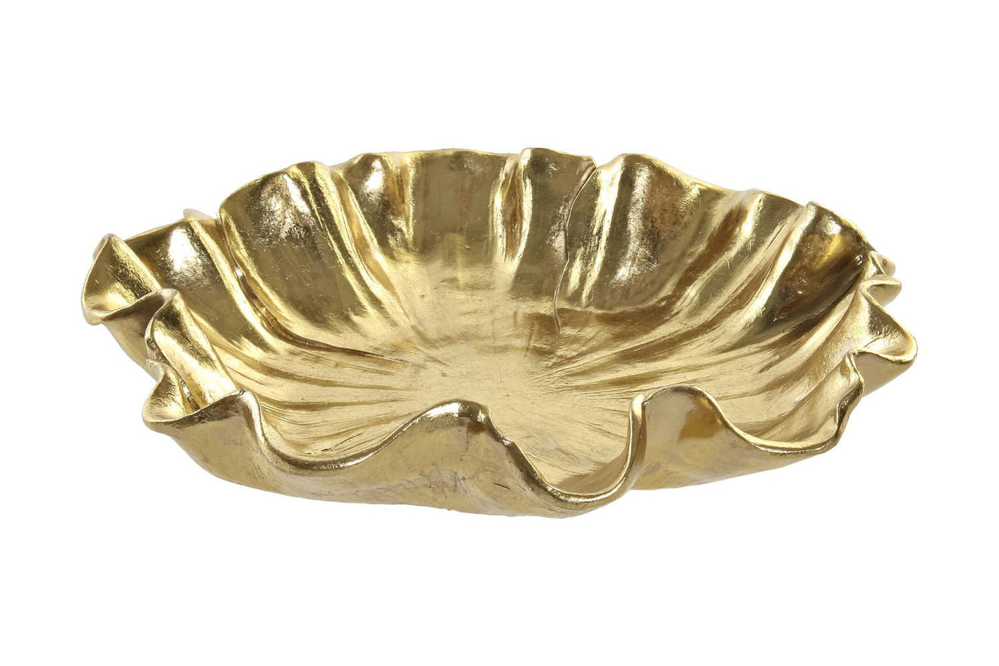 CENTERPIECE GOLD RUFFLE RESIN BOWL