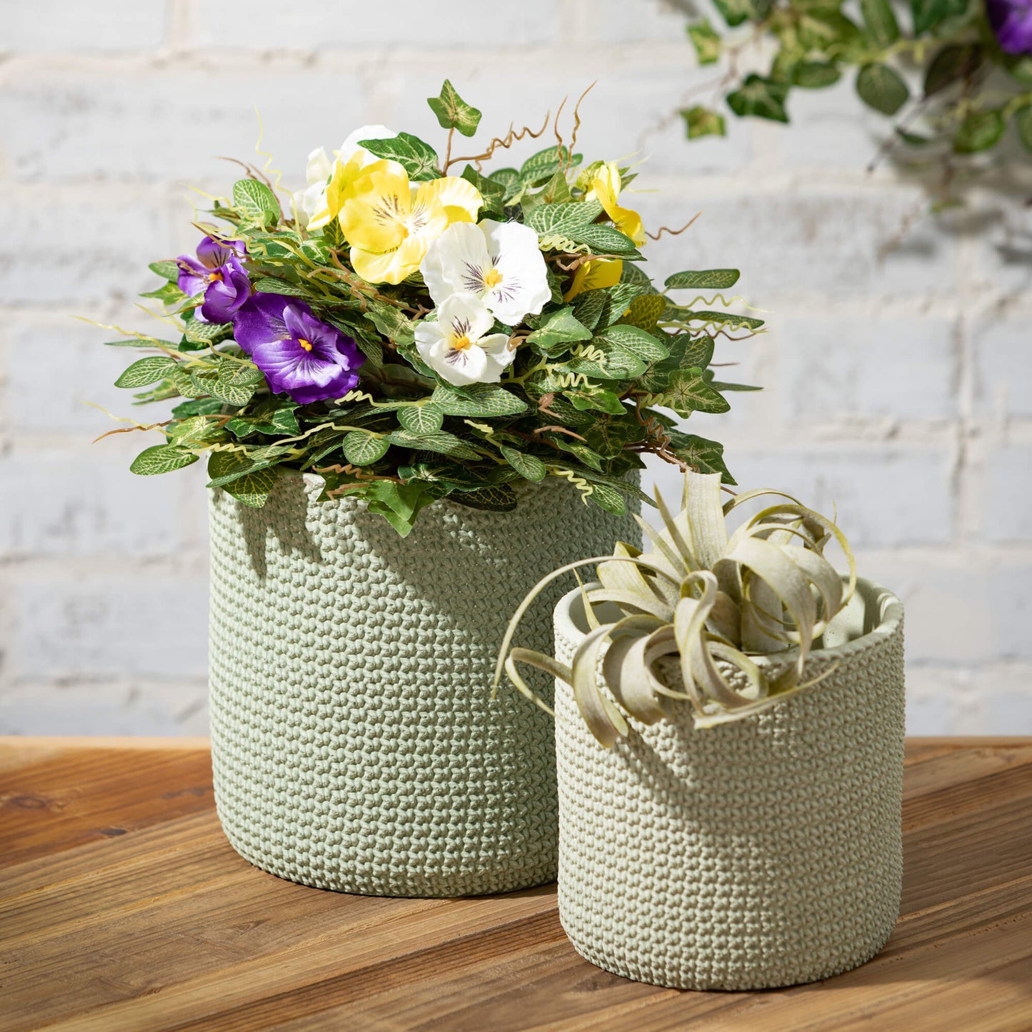 Woven- Textured Cement Pots