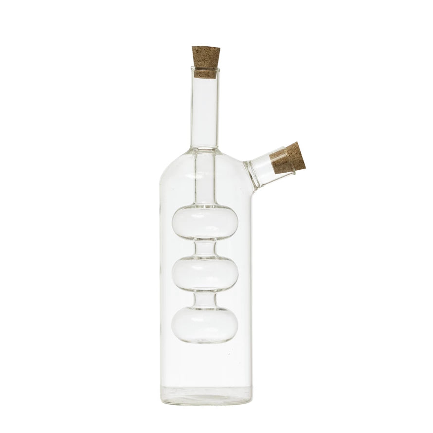 Glass Oil & Vineger Cruet w/ Cork Stoppers