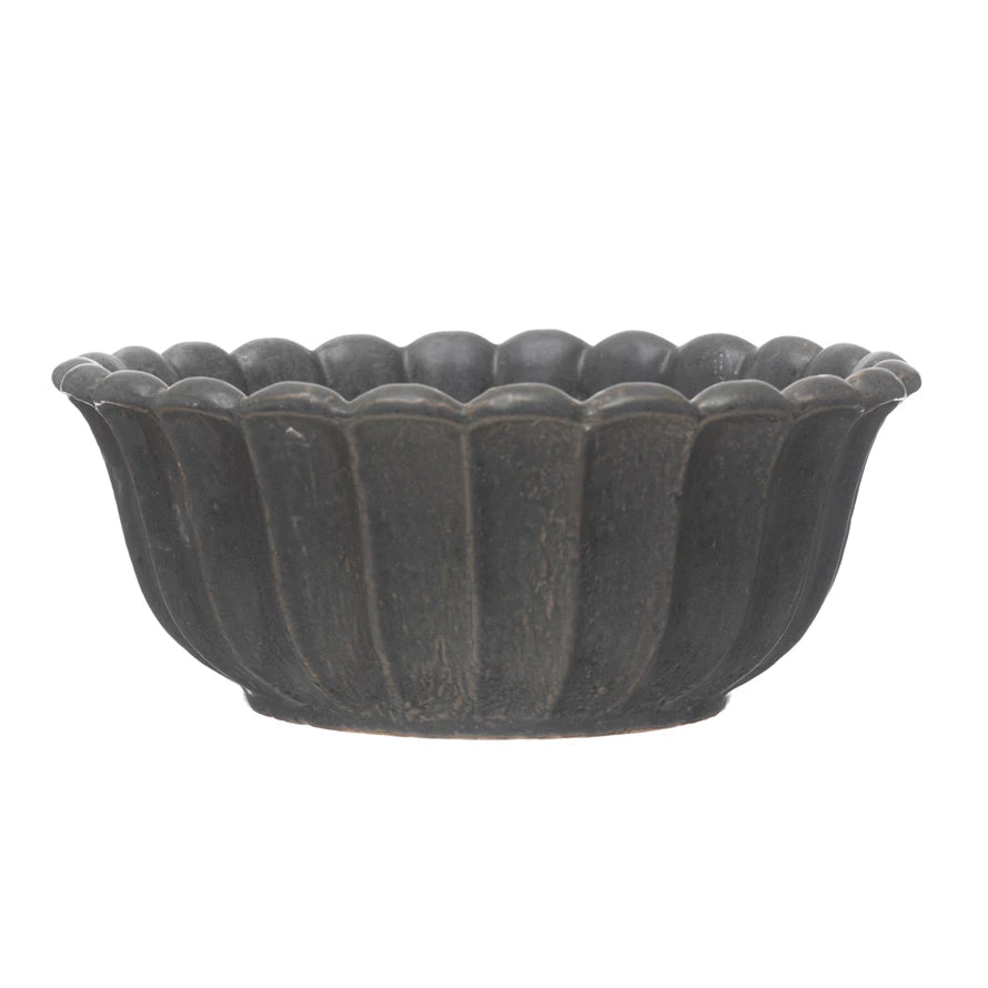 Stoneware Flower Shaped Bowl (Each One Will Vary)