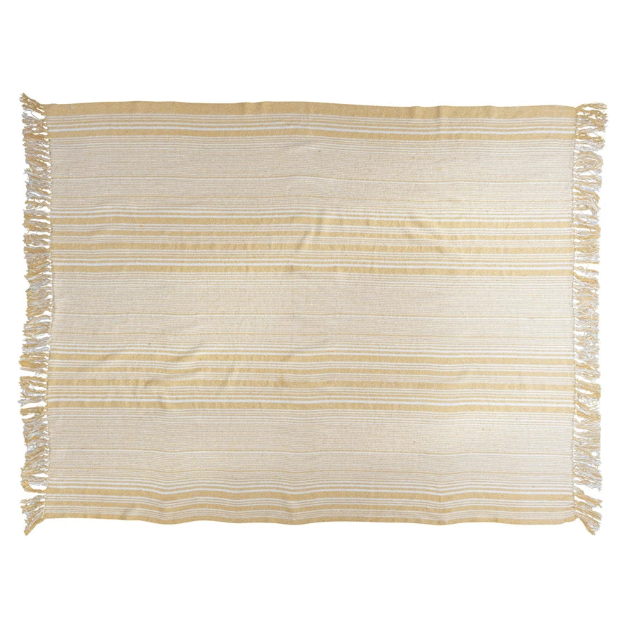 Woven Recycled Cotton Throw & Tassels