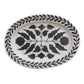 Hand- Painted Stoneware Platter w/Floral Design, Matte Black & Cream Color Speckled