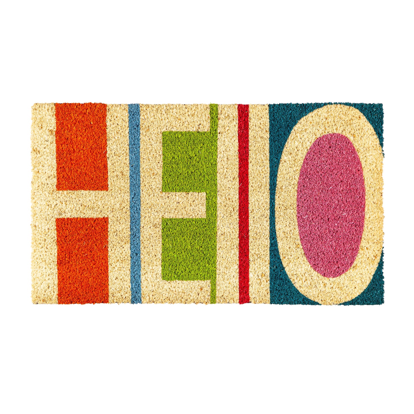 Colorful Hello Coir Mat