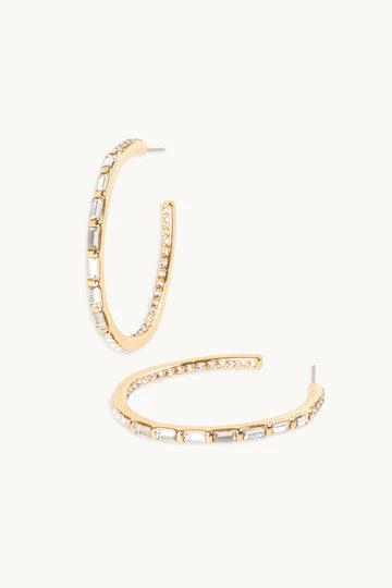 Baguette Crystal Hoop