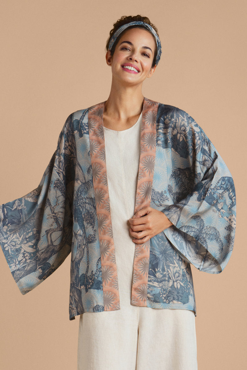 Tropical Toile Kimono Jacket
