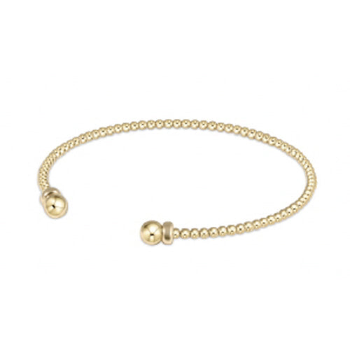 Classic Gold 2mm Bead Cuff - Gold